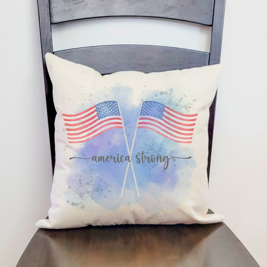 American Flags America Strong Pillow Cover