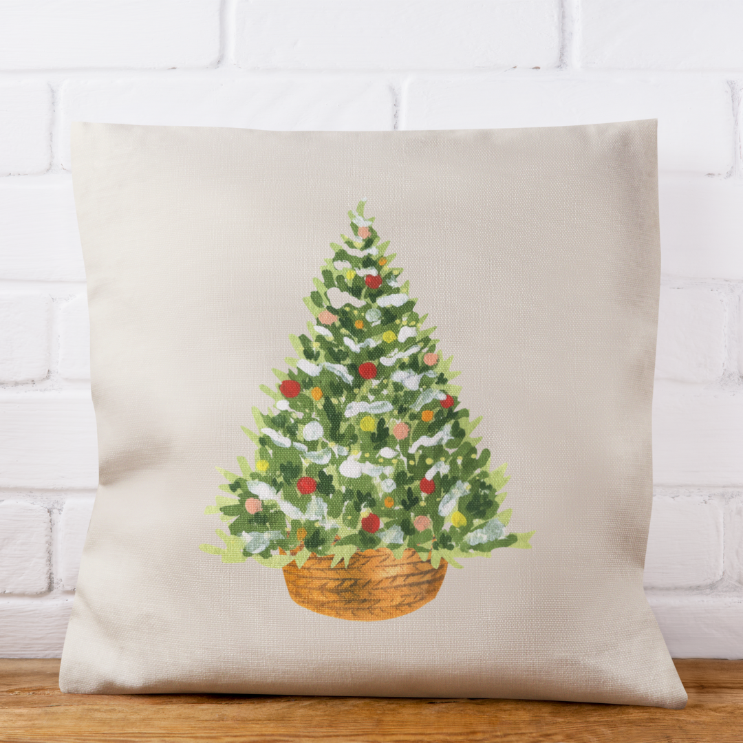 Basket Tree Pillow Cover