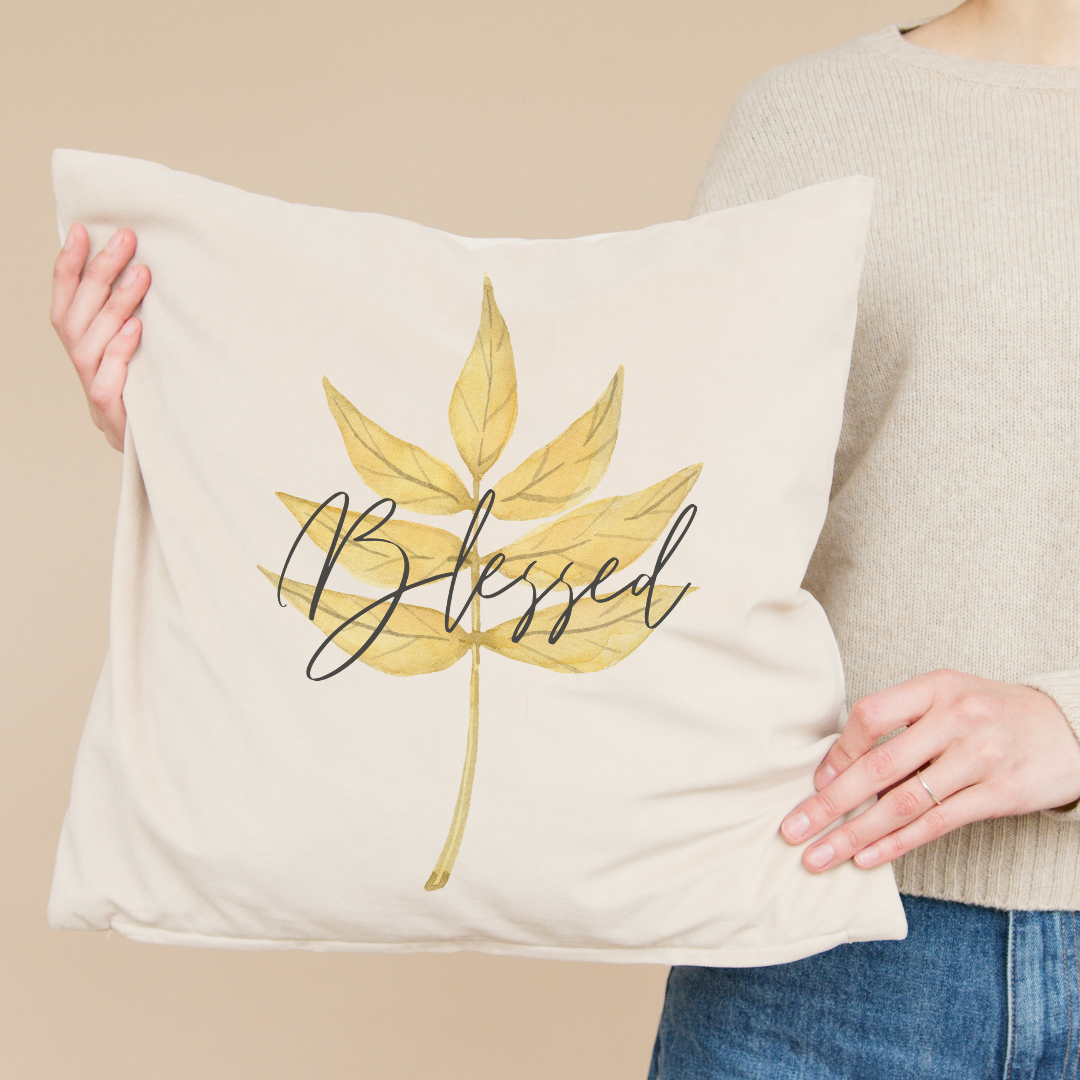 Blessed Leaf Pillow Cover