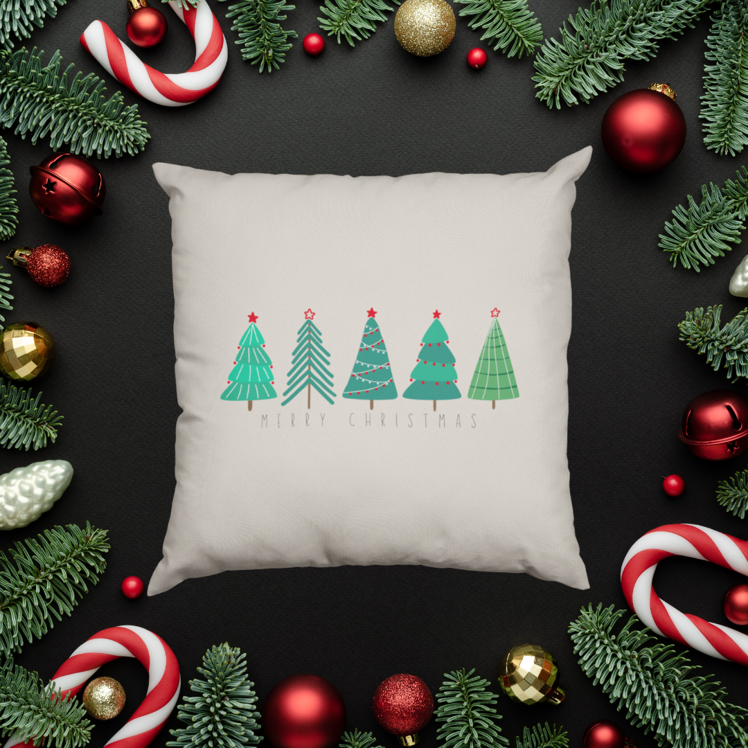 Christmas Tree Line Pillow Cover