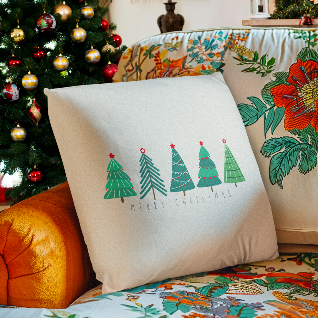 Christmas Tree Line Pillow Cover