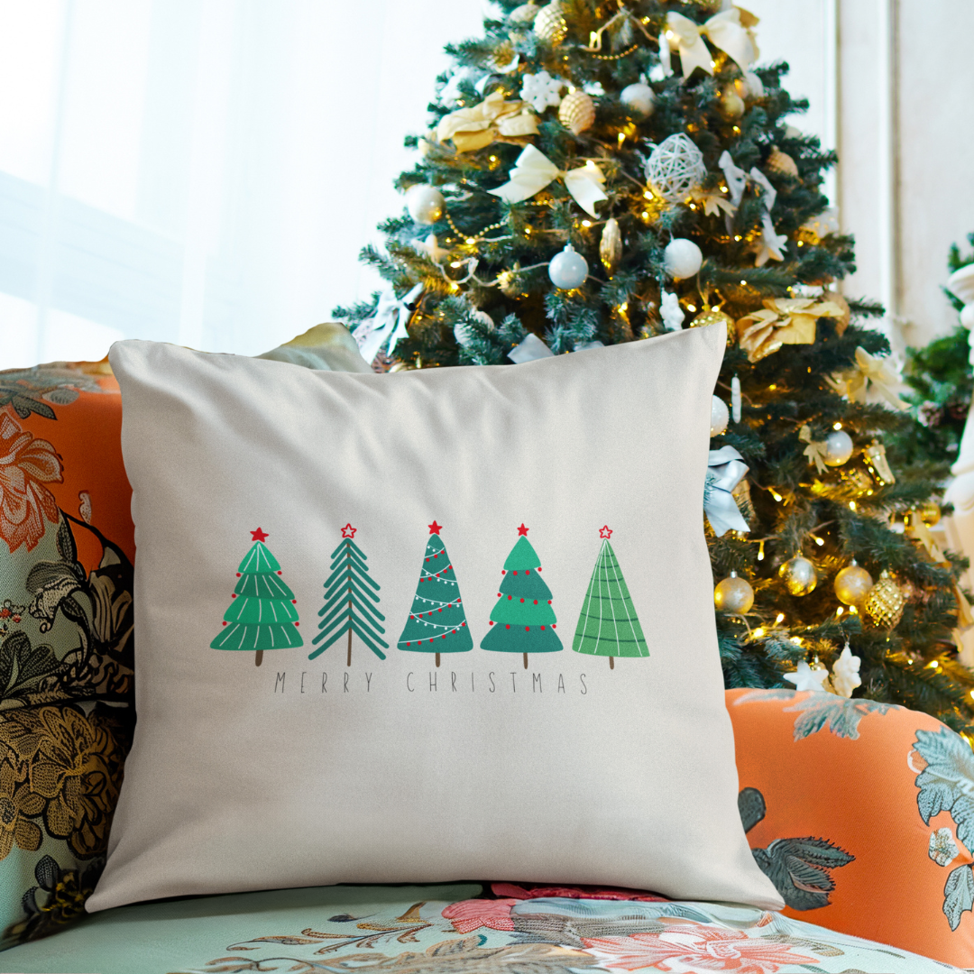 Christmas Tree Line Pillow Cover