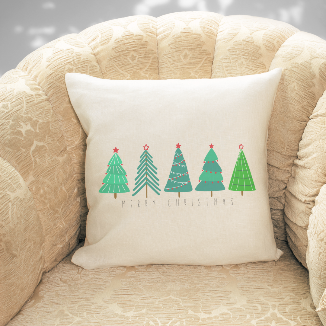 Christmas Tree Line Pillow Cover