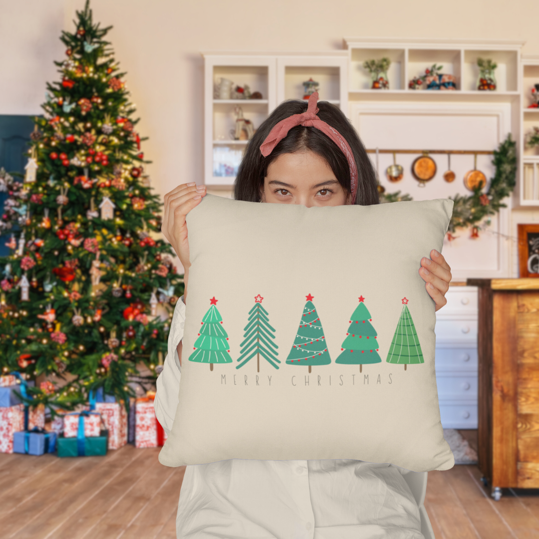 Christmas Tree Line Pillow Cover