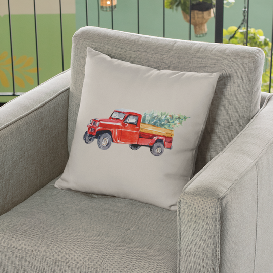 Christmas Truck Pillow Cover