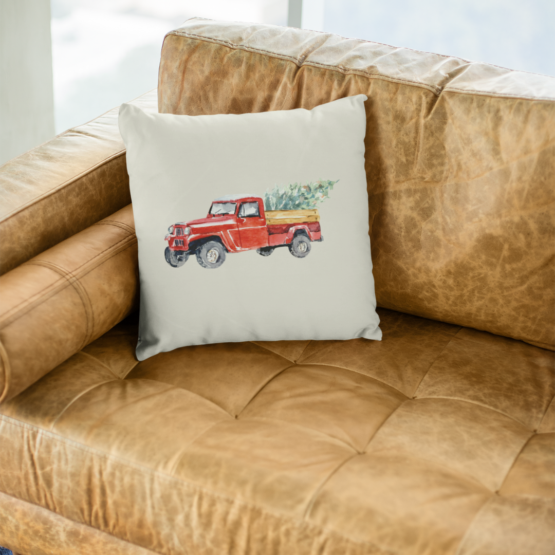 Christmas Truck Pillow Cover