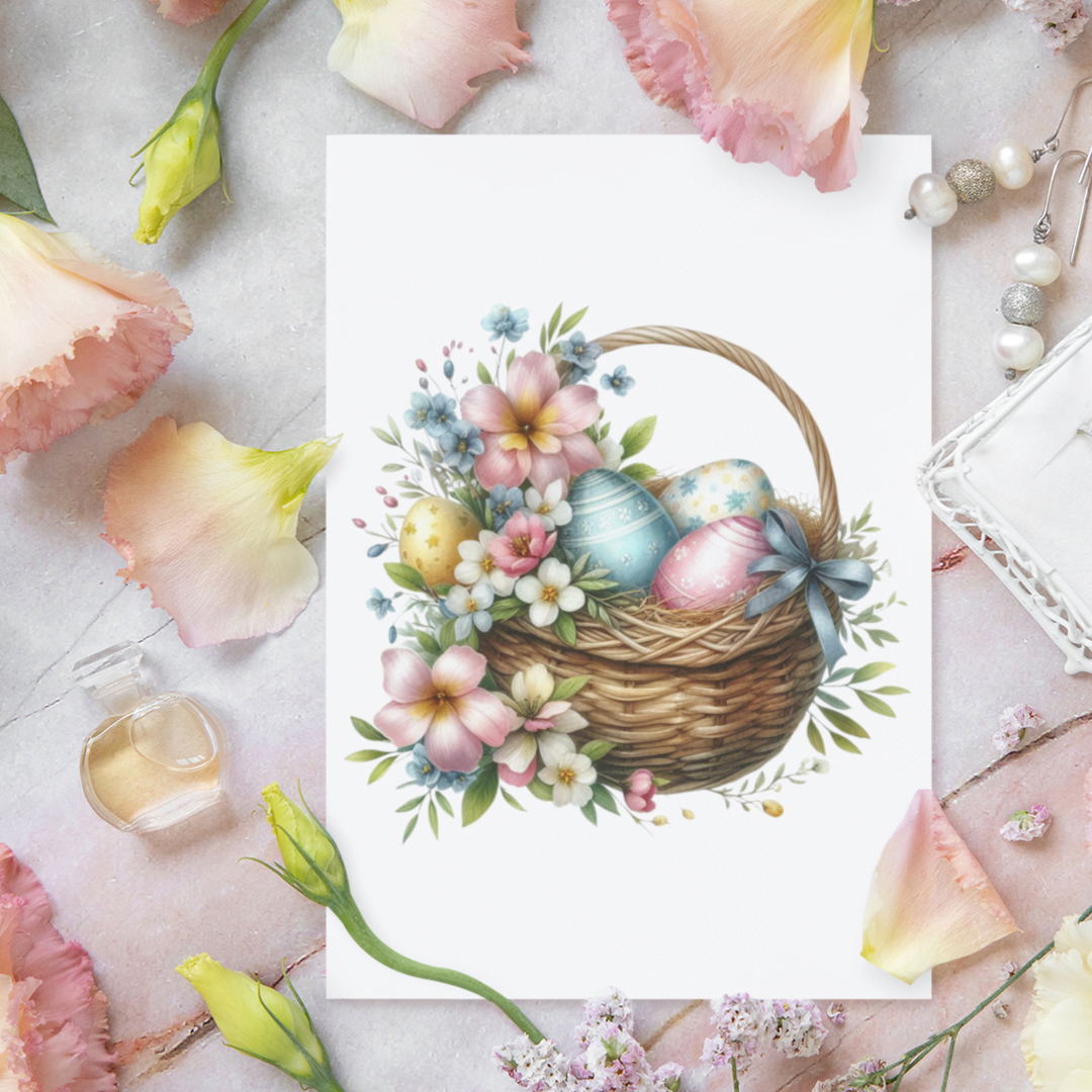 Floral Easter Basket Digital Download