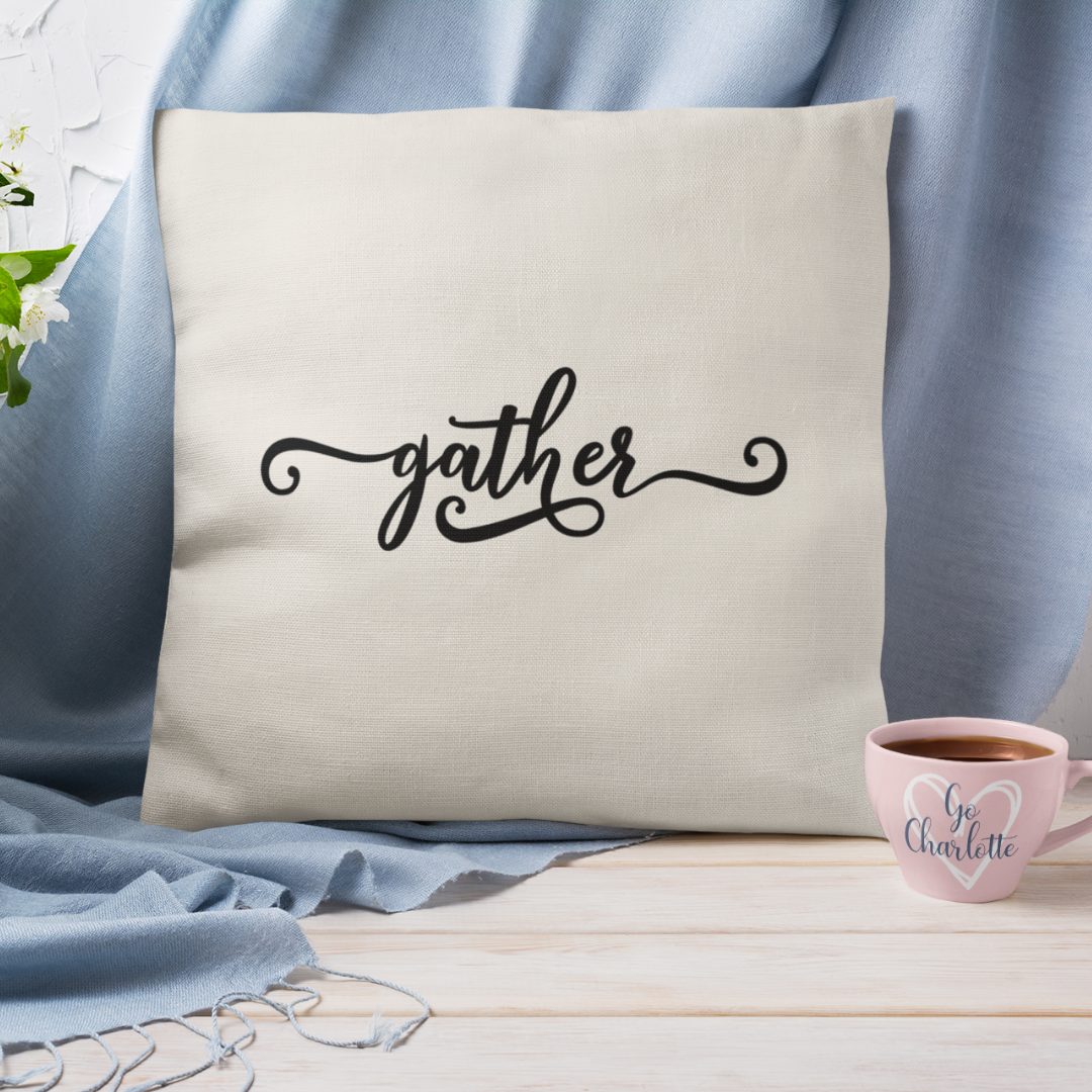 Gather Script Pillow Cover