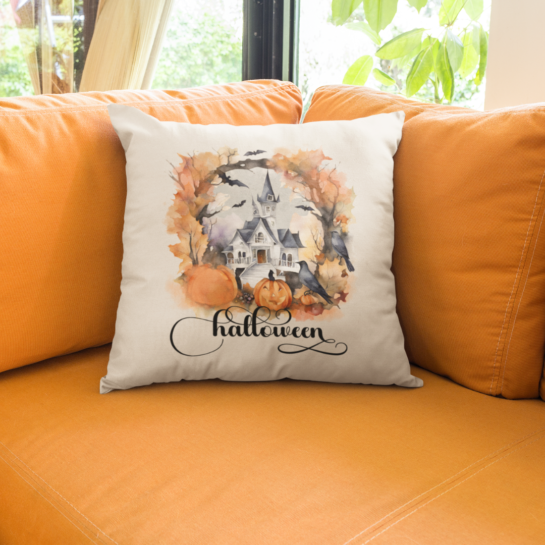 Halloween Scene House Pillow Cover