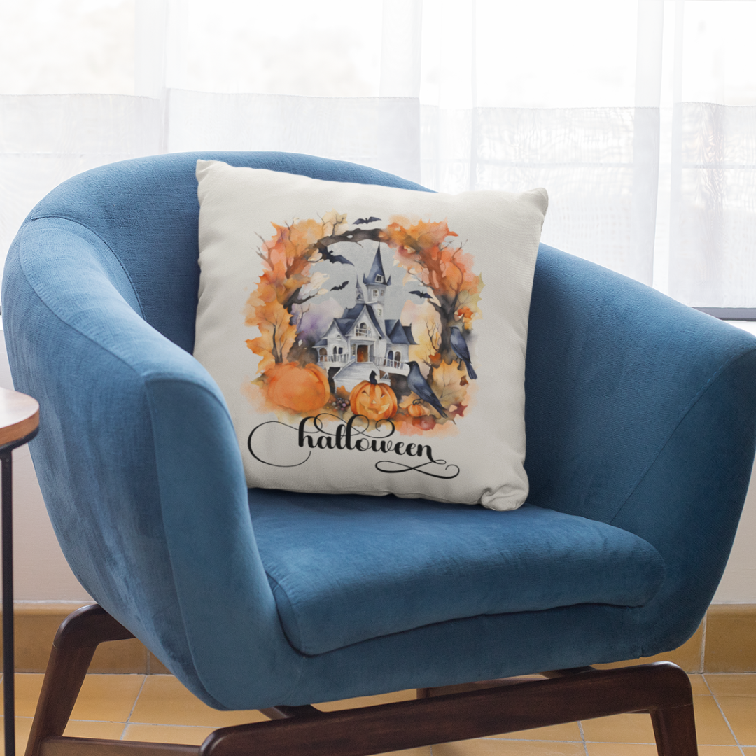 Halloween Scene House Pillow Cover