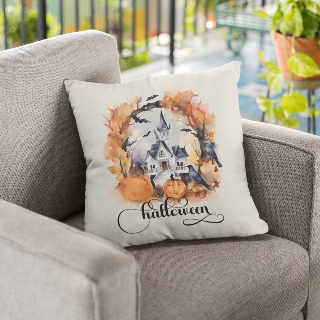 Halloween Scene House Pillow Cover