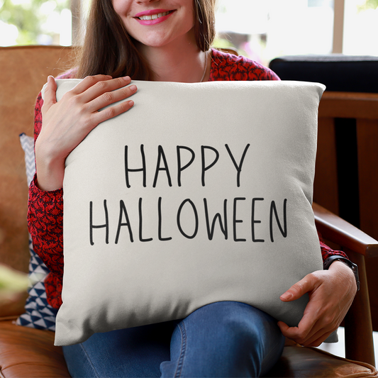 Happy Halloween Text Pillow Cover