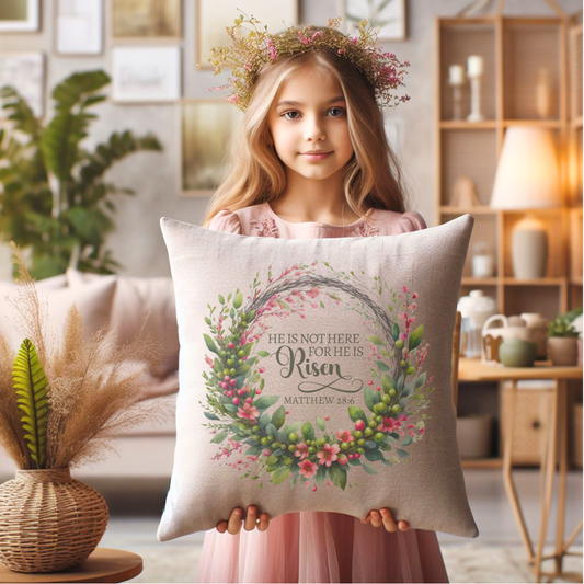 He Is Not Here Pillow Cover