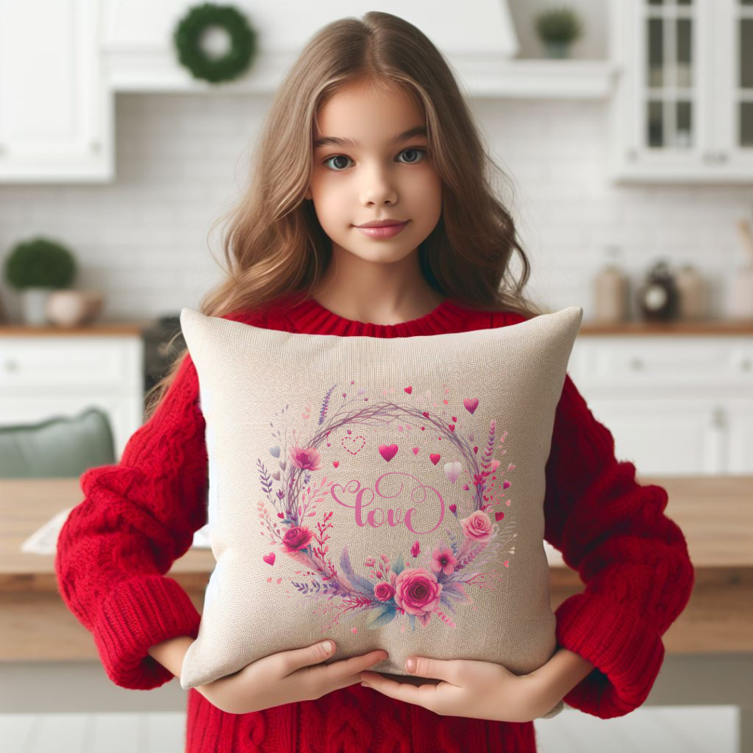 Love Wreath Pillow Cover