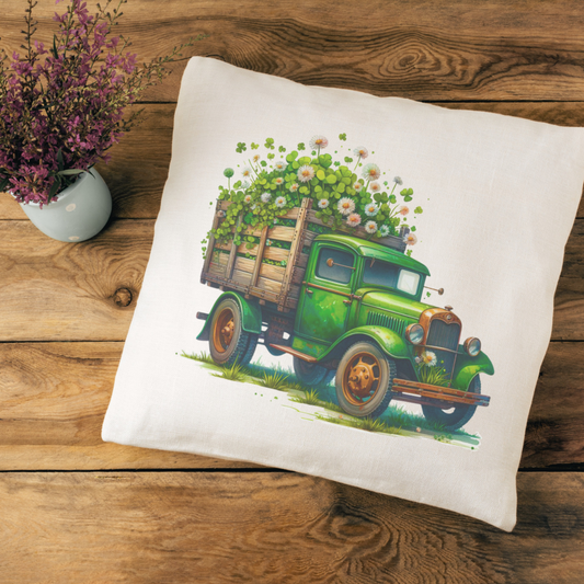 Old Fashioned Clover Truck Pillow Cover