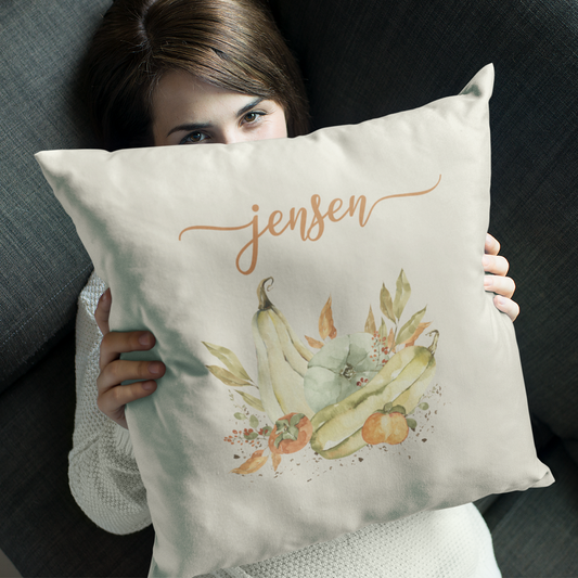 Personalized Autumn Bounty Pillow Cover