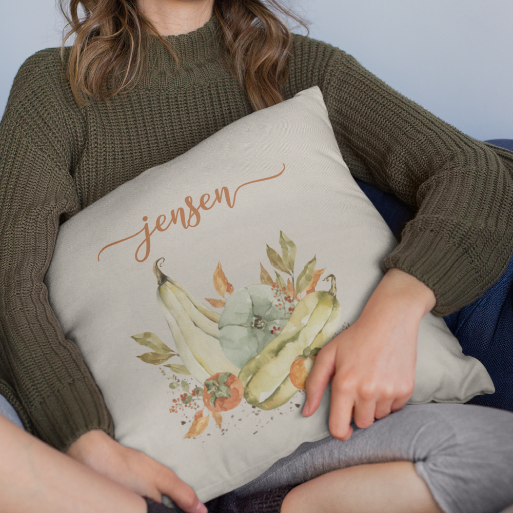 Personalized Autumn Bounty Pillow Cover