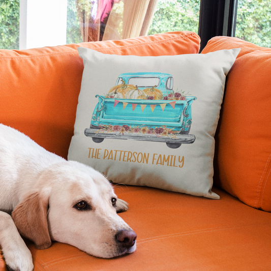 Personalized Blue Truck Tailgate Pillow Cover