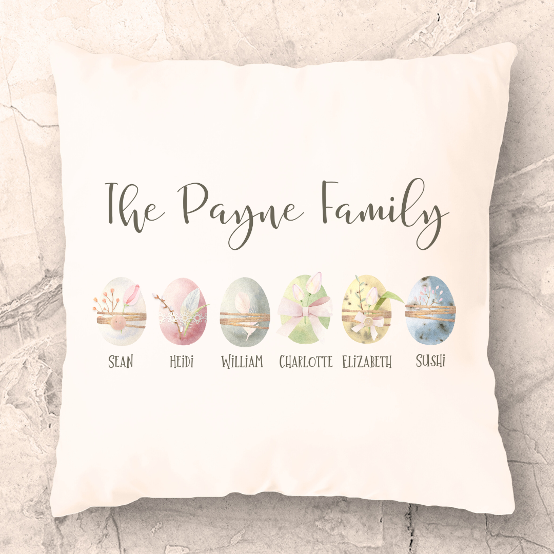 Personalized Botanical Eggs Pillow Cover