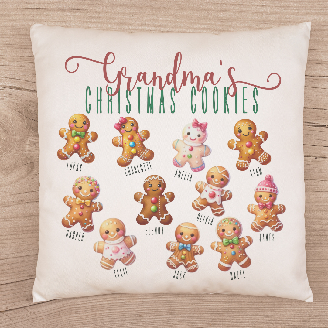 Personalized Grandma's Christmas Cookies/Holiday Treats Pillow Cover