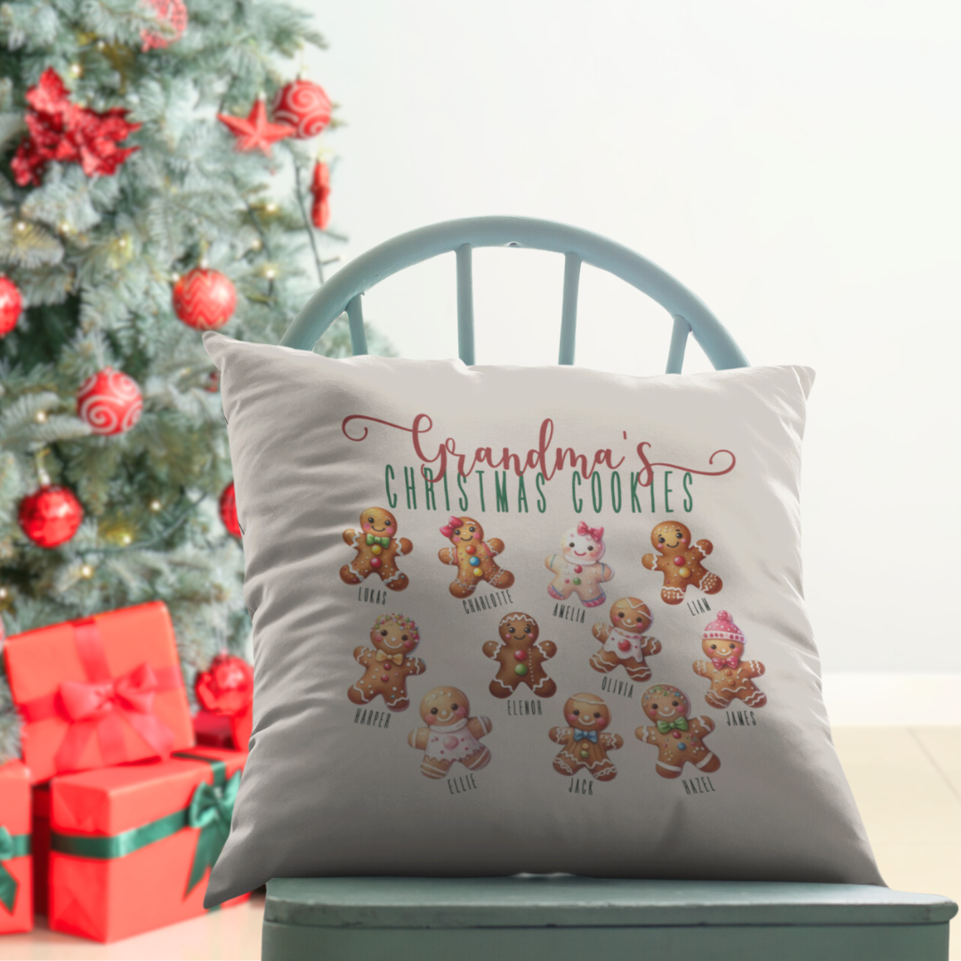 Personalized Grandma's Christmas Cookies/Holiday Treats Pillow Cover