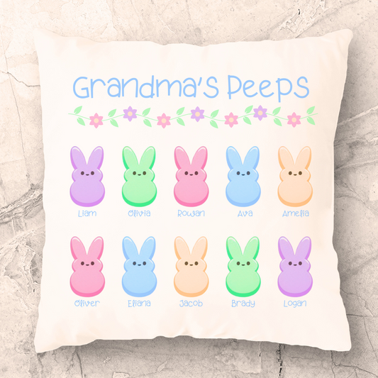 Personalized Grandma's Peeps Pillow Cover