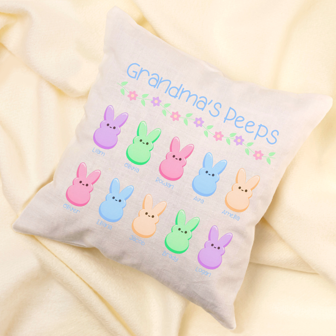 Personalized Grandma's Peeps Pillow Cover