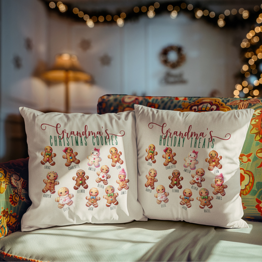 Personalized Grandma's Christmas Cookies/Holiday Treats Pillow Cover