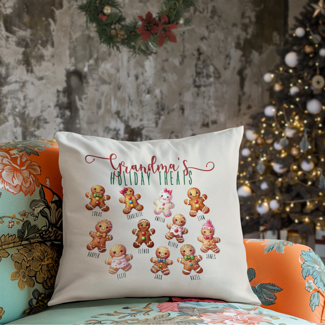 Personalized Grandma's Christmas Cookies/Holiday Treats Pillow Cover