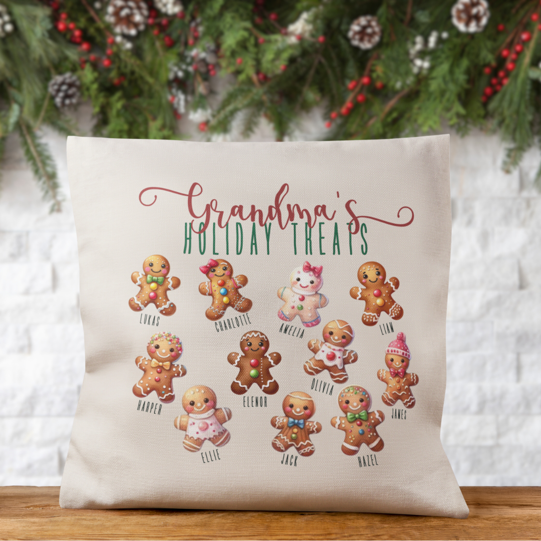 Personalized Grandma's Christmas Cookies/Holiday Treats Pillow Cover