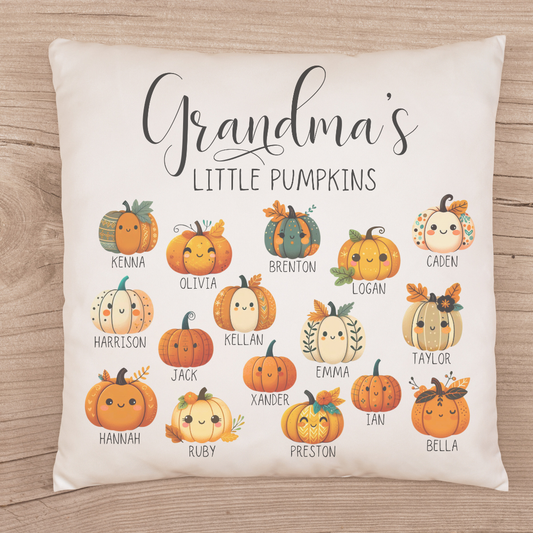 Personalized Grandma's Little Pumpkins Pillow Cover