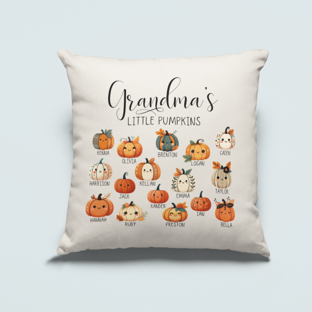 Personalized Grandma's Little Pumpkins Pillow Cover