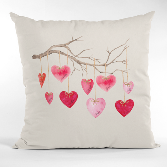 Personalized Heart Branch Pillow Cover