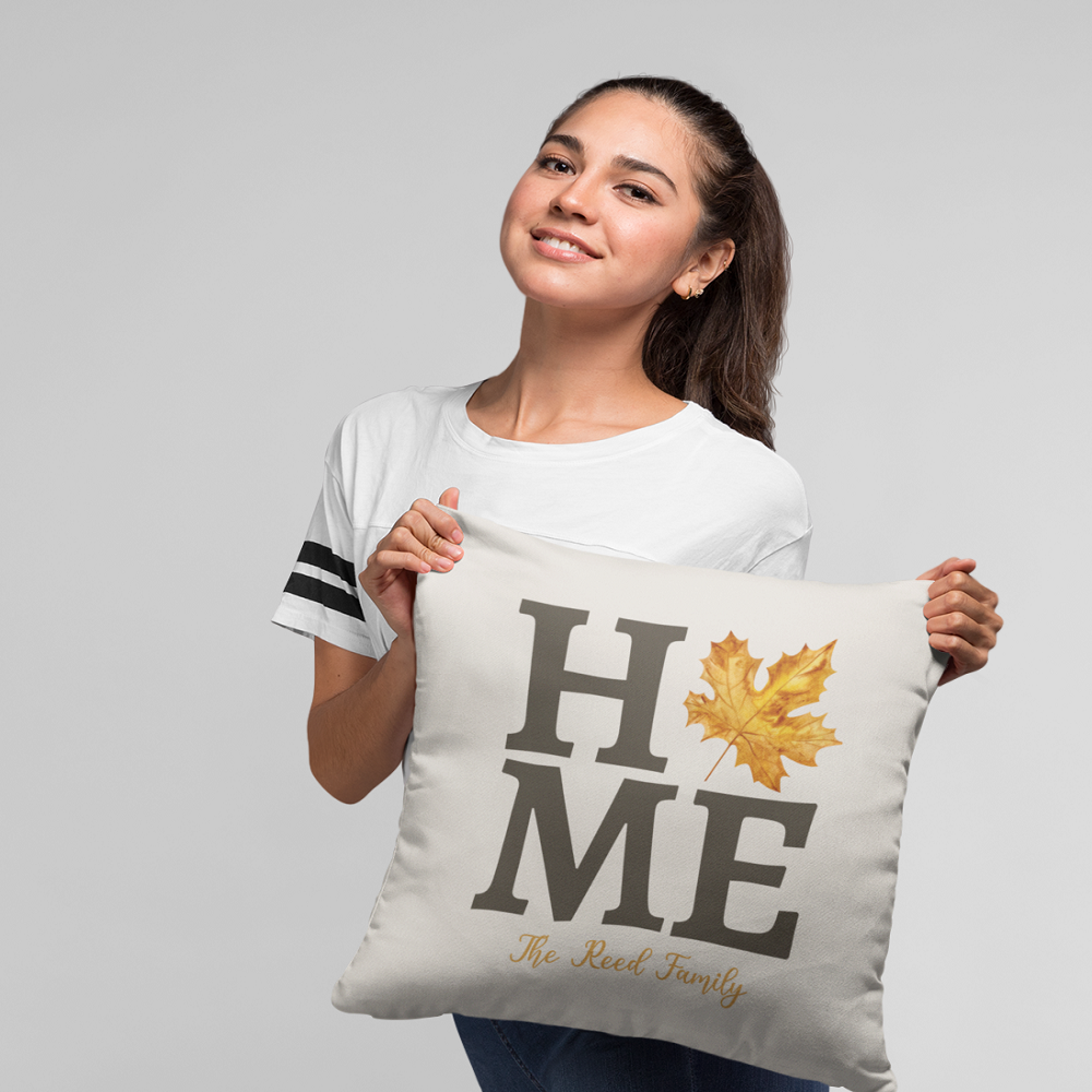 Personalized Home Leaf Pillow Cover