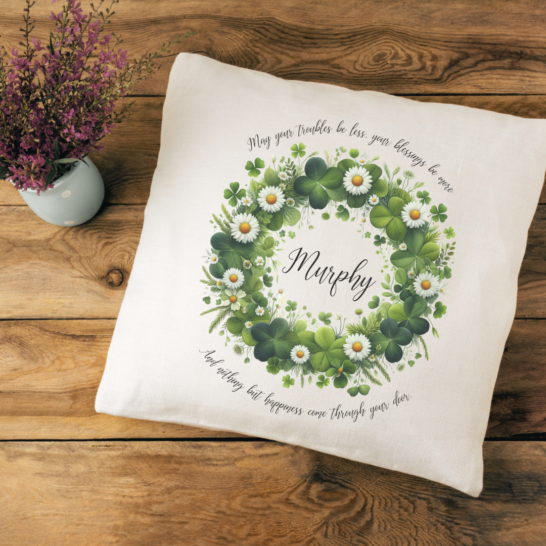 Personalized Irish Blessing Pillow Cover