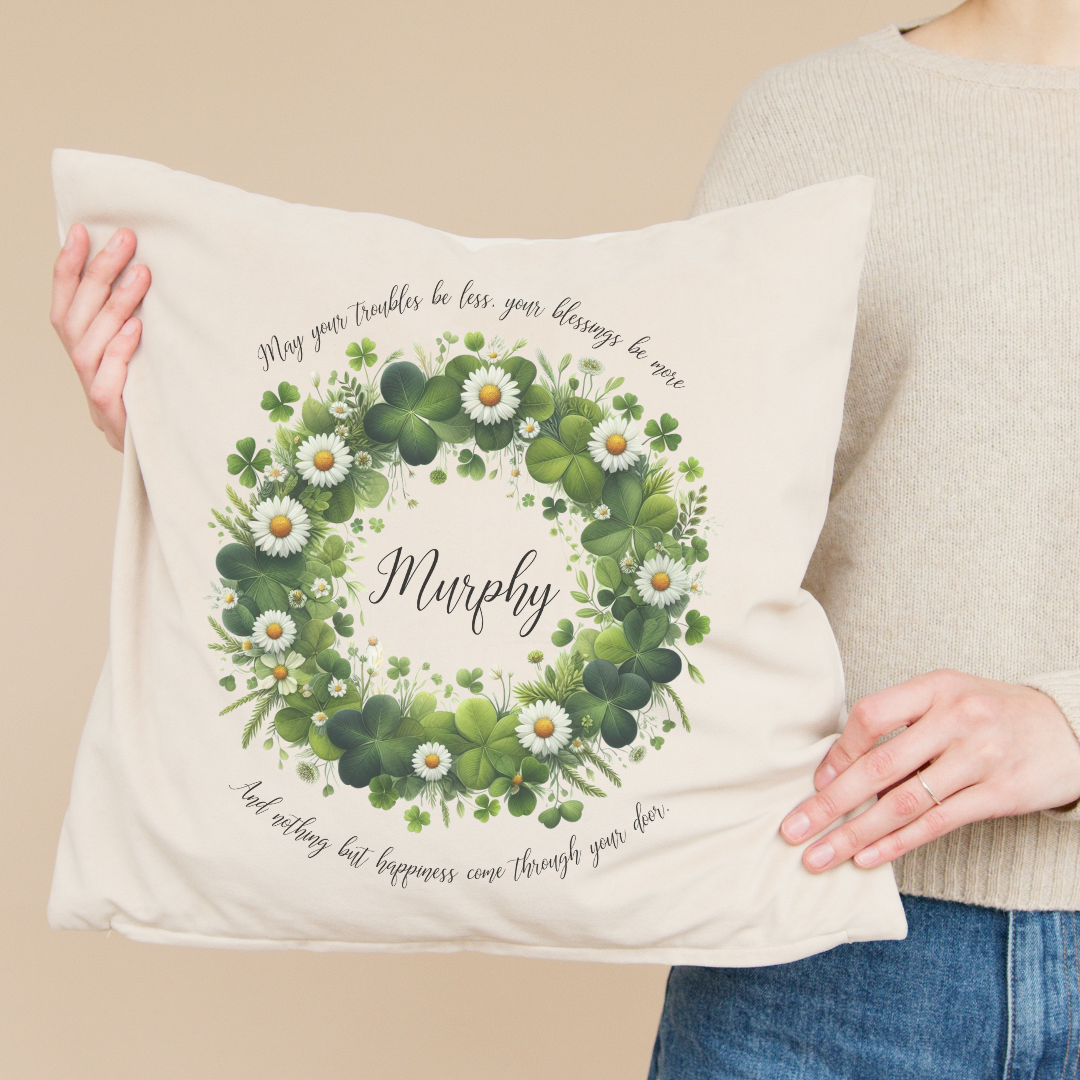 Personalized Irish Blessing Pillow Cover
