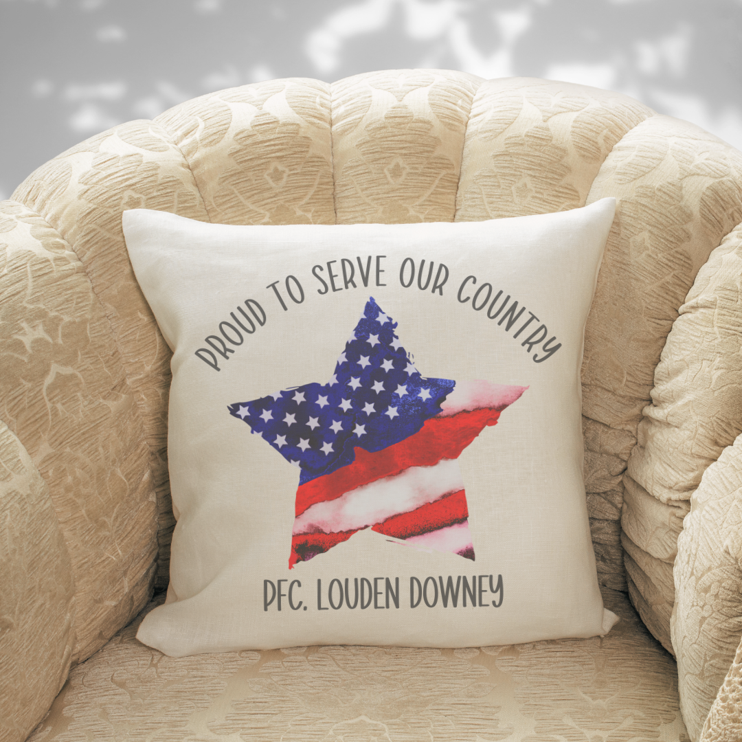 Personalized Proud to Serve Pillow Cover