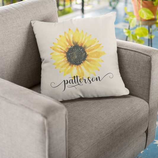Personalized Sunflower Pillow Cover