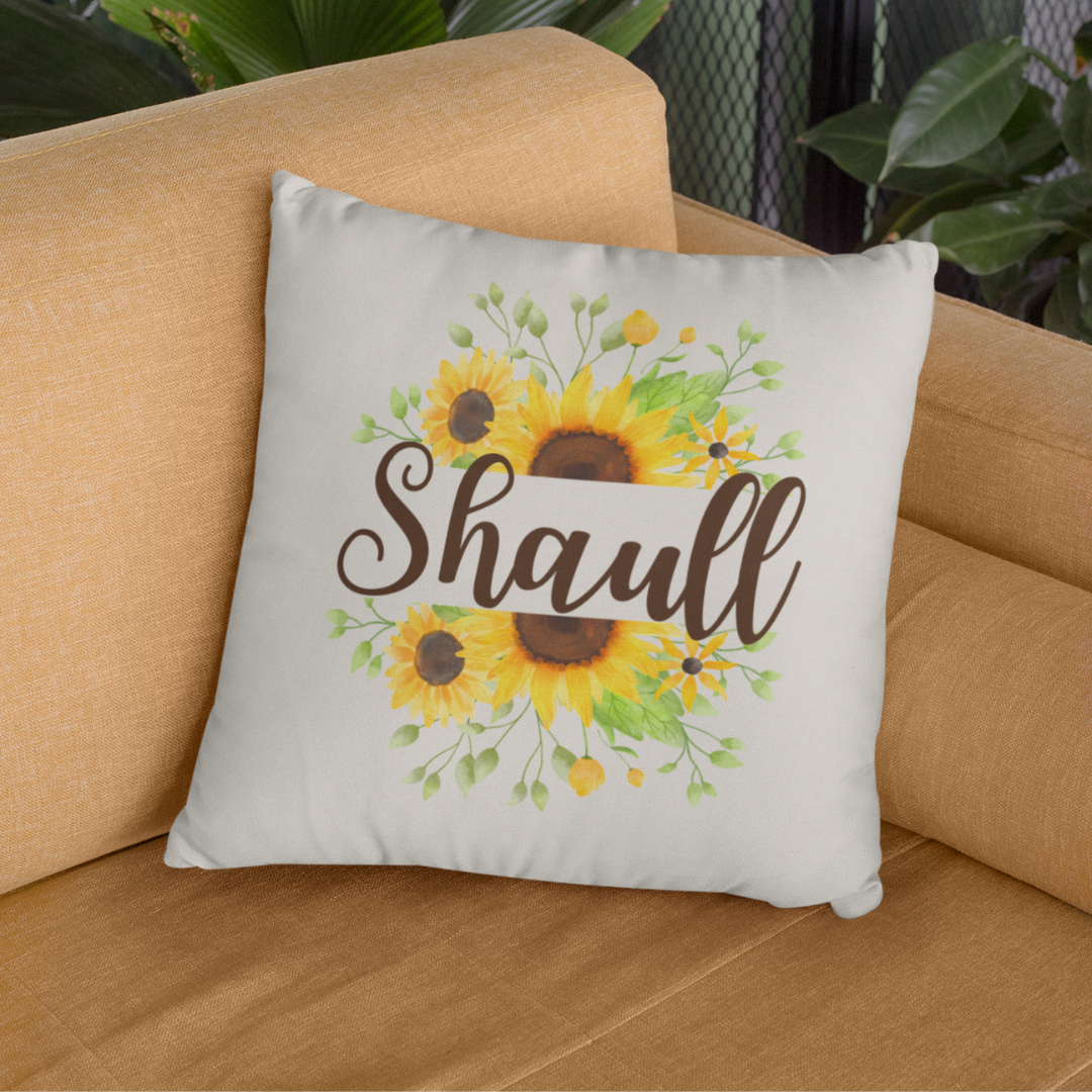 Personalized Sunflower Bouquet Pillow Cover