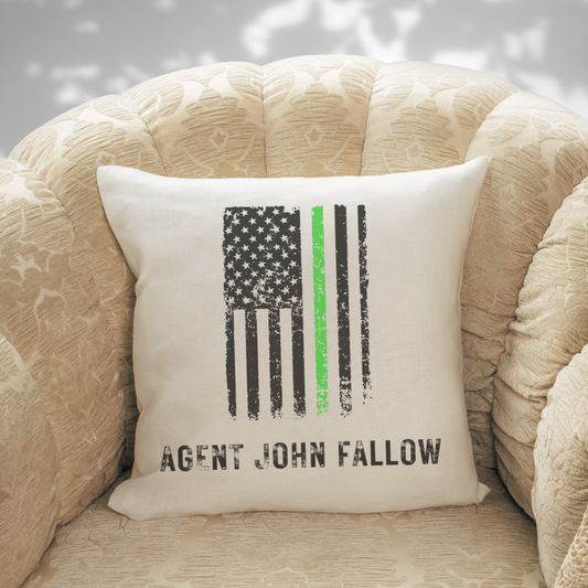 Personalized Thin Green Line Pillow Cover