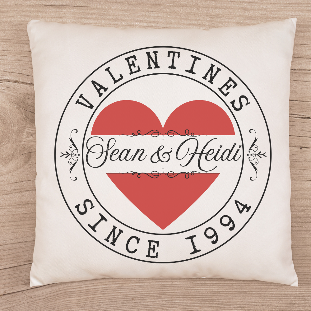 Personalized Valentines Since Pillow Cover