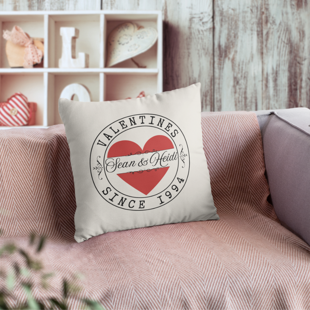 Personalized Valentines Since Pillow Cover