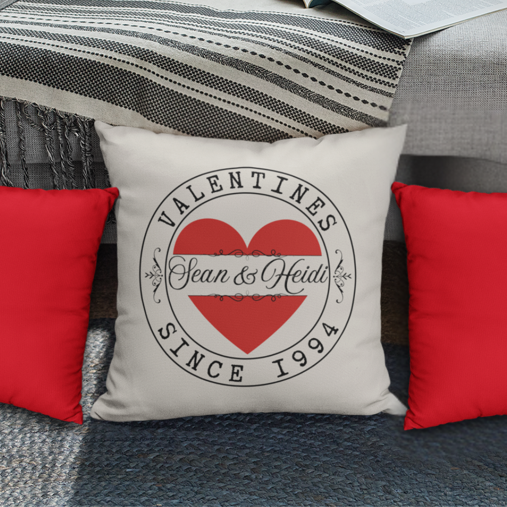 Personalized Valentines Since Pillow Cover