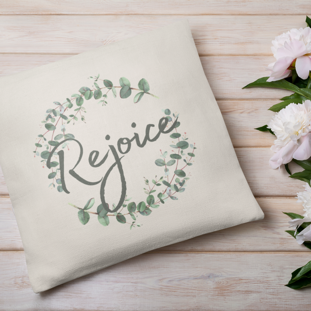 Rejoice Wreath Pillow Cover