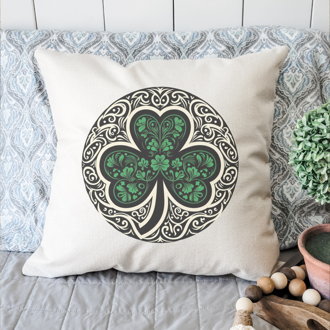 Swirly Clover Pillow Cover