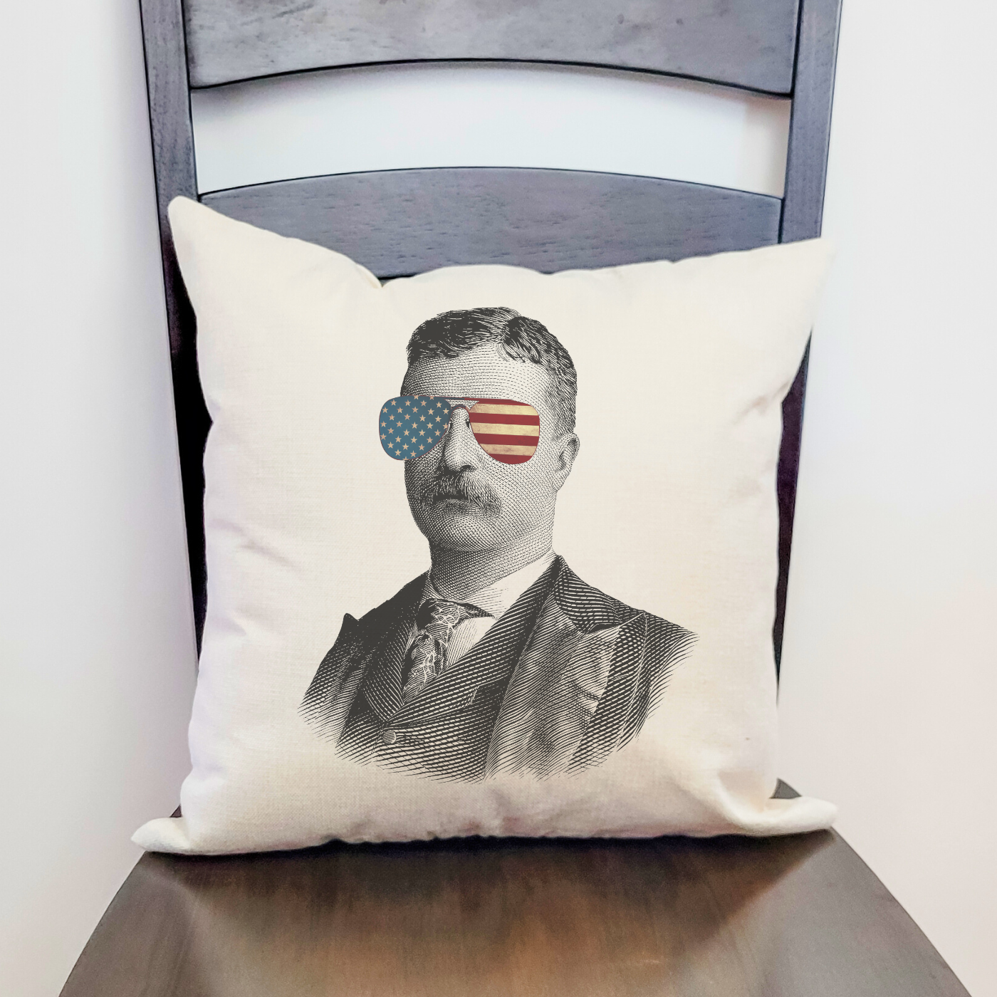 Theodore Roosevelt Sunglasses Pillow Cover