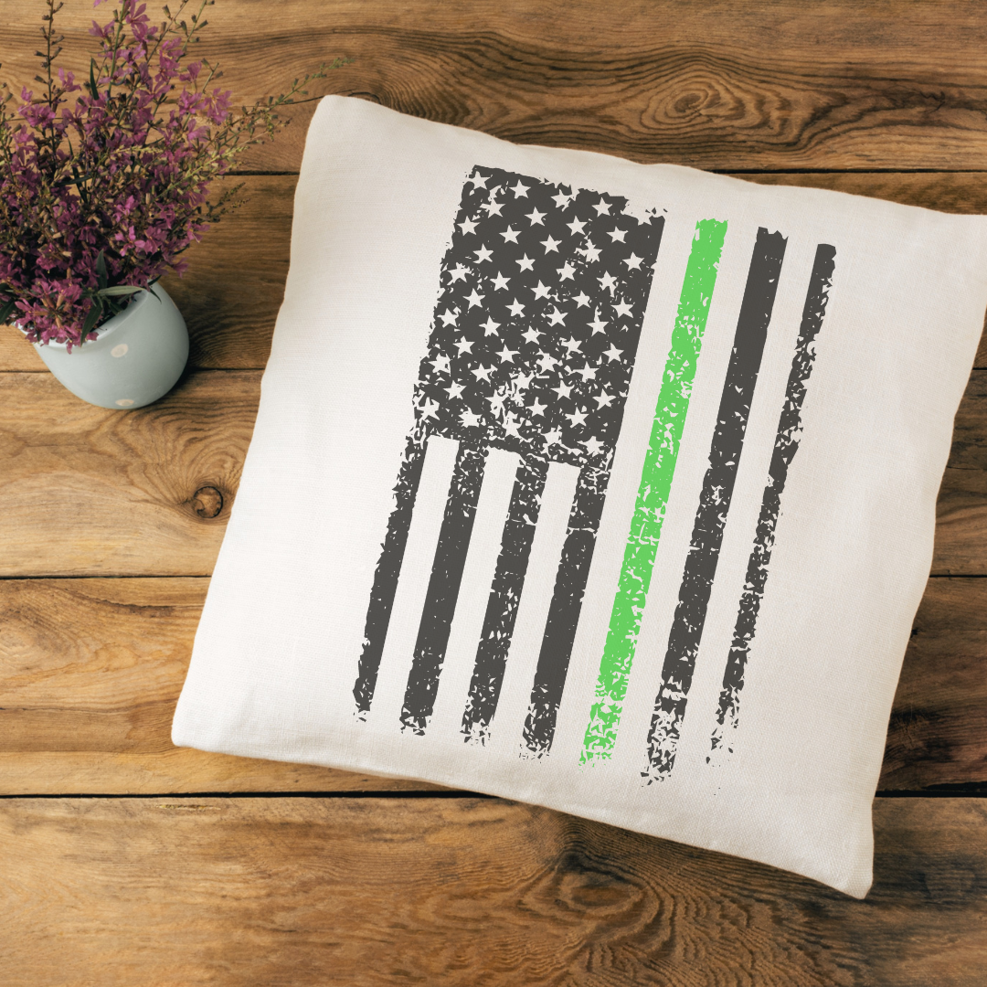 Thin Green Line Pillow Cover