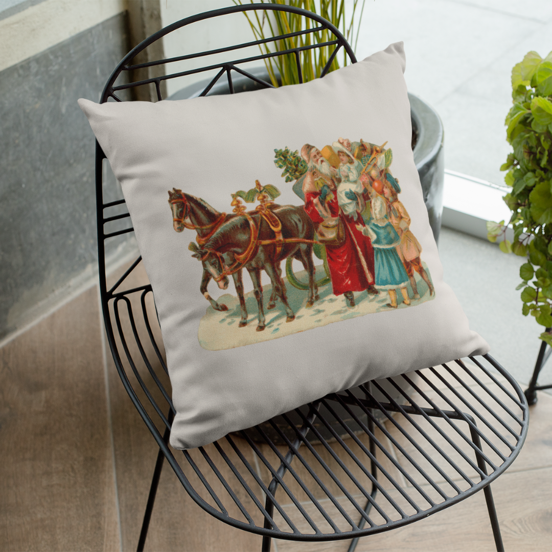 Vintage Father Christmas Pillow Cover