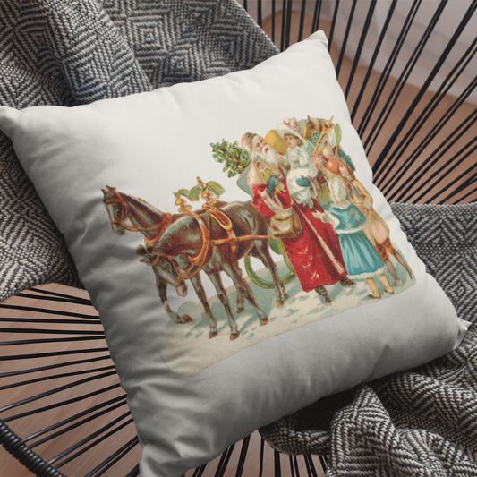 Vintage Father Christmas Pillow Cover