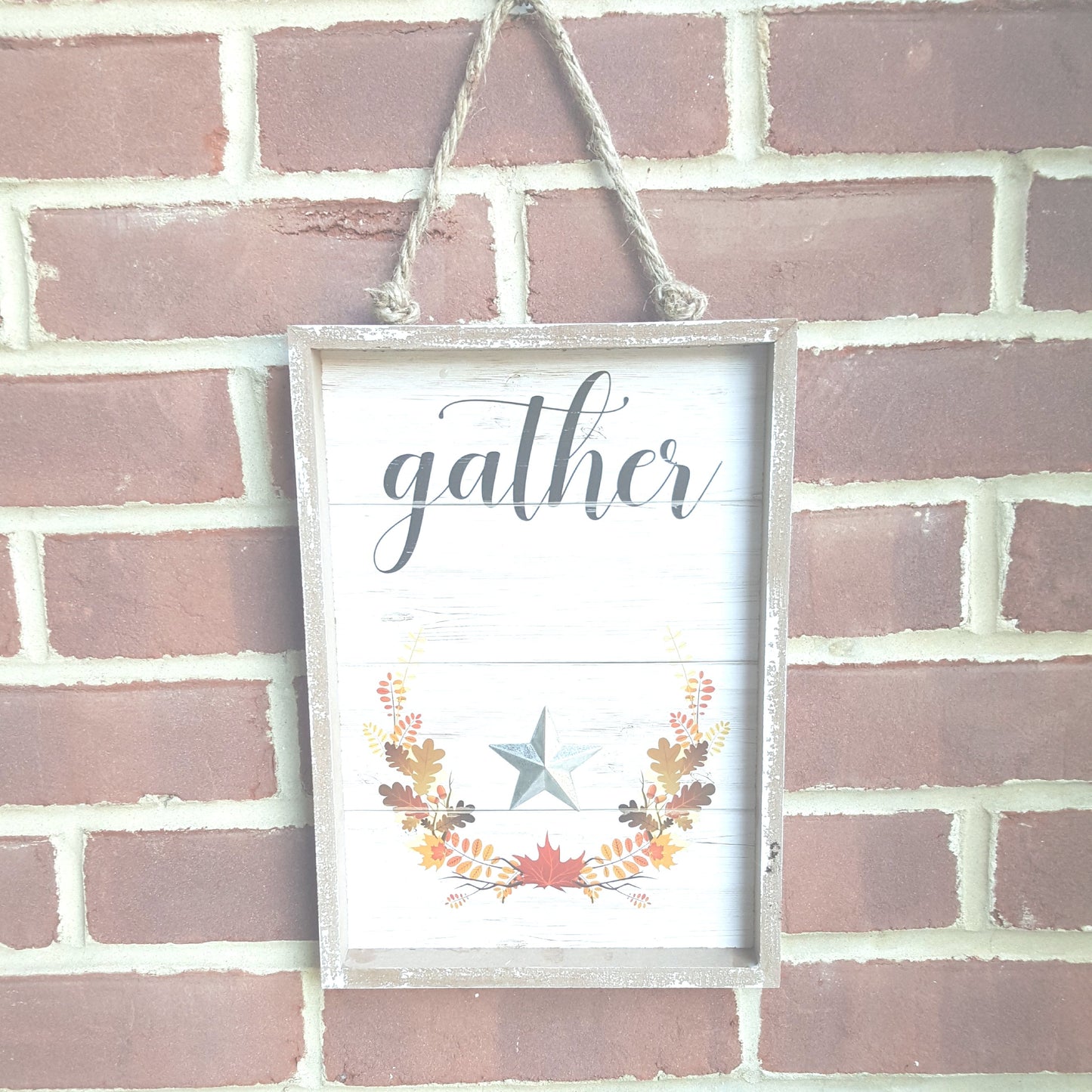 "Gather" Sign with Metal Star